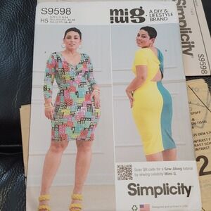 Simplicity S9598 Mimi G Style Knit Dress Sewing Pattern Size 6-14 Uncut